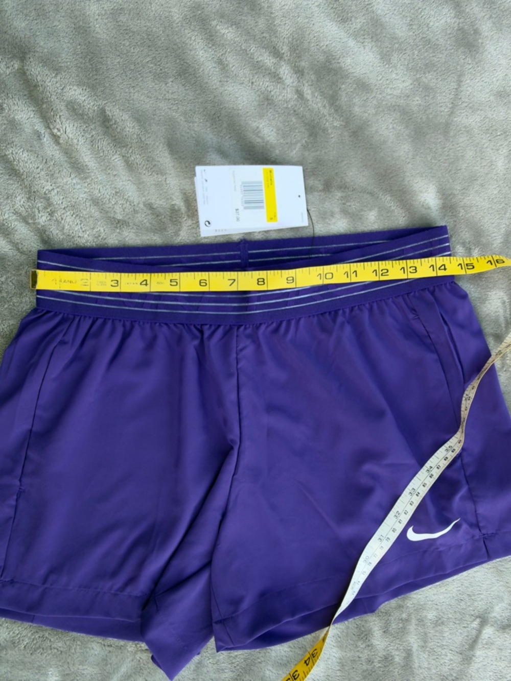 Nike Purple Women's Athletic Shorts DRI-FIT with White Swoosh - Picture 11 of 11